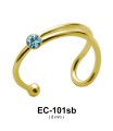 Blue Stone Circular Ear Cuff EC-101b